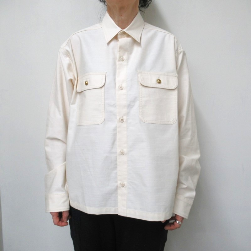 LIYOCA  バックサテンミニタリーシャツ /IV30【日本製】